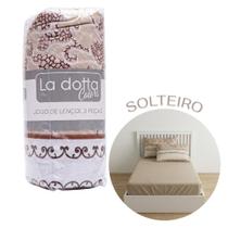 Jogo de Lençol 3 Peças Solteiro 100% Algodão Alta Qualidade Mel - La Dotta Jogo de Lençol 3 Peças Solteiro 100% Algodão Alta Qualidade Mel - La Dotta