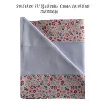 Jogo de Lençol 3 Peças Solteiro 78 Beliche Flor Sandy Branco Arrumadinho Enxovais