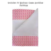 Jogo de Lençol 3 Peças Solteiro 78 Beliche Folhas Rosa Malha Branco Arrumadinho Enxovais