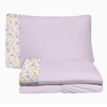Jogo de Lençol 3 Peças Solteiro 78cm Cama Auxiliar Ovelhinhas Lilás 100% Algodão Arrumadinho Enxovais Jogo de Lençol 3 Peças Solteiro 78cm Cama Auxiliar Ovelhinhas Lilás 100% Algodão Arrumadinho Enxovais