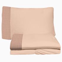 Jogo de Lençol 3 Peças Solteiro King 96 Quadrados 04 Nude Arrumadinho Enxovais