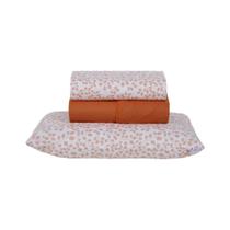 Jogo De Lençol 3 Peças Solteiro Percal 180 Fios Homme 60% Algodão 40% Poliéster - Lilith Laranja