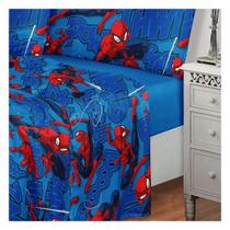 Jogo de Lençol 3 peças Solteiro Toque de Seda 300 Fios Homem Aranha 3 peças