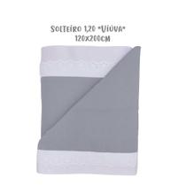 Jogo de Lençol 3 Peças Solteiro Viúva 1,20 Bordado Inglês Cinza Arrumadinho Enxovais Jogo de Lençol 3 Peças Solteiro Viúva 1,20 Bordado Inglês Cinza Arrumadinho Enxovais