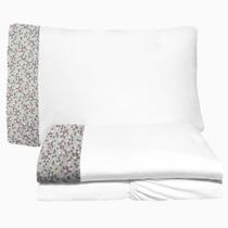 Jogo de Lençol 3 Peças Solteiro Viúva 1,20 Floral 16 Branco 100% Algodão Arrumadinho Enxovais Jogo de Lençol 3 Peças Solteiro Viúva 1,20 Floral 16 Branco 100% Algodão Arrumadinho Enxovais