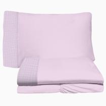 Jogo de Lençol 3 Peças Solteiro Viúva 1,20 Quadrados 06 Lilás Arrumadinho Enxovais