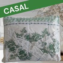 Jogo de Lençol 4 Pçs CASAL Bordado Verde Natureza 160 fios, 100 por cento Algodão