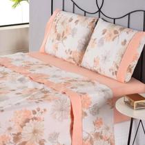 Jogo de Lençol 4 Pçs Casal Padrão Ponto Palito Estampado Percal 180 Fios Kit Jogo de Lençol 4 Pçs Casal Padrão Ponto Palito Estampado Percal 180 Fios Kit