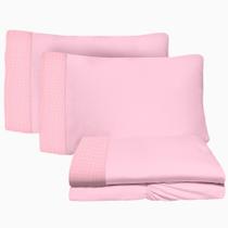 Jogo de Lençol 4 Peças Queen 1,58m x 1,98m Quadrados 05 Rosa Arrumadinho Enxovais Jogo de Lençol 4 Peças Queen 1,58m x 1,98m Quadrados 05 Rosa Arrumadinho Enxovais