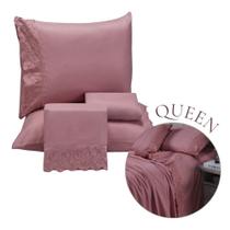Jogo de Lençol 4 Peças Renda Queen Microfibra Aveludada Alta Qualidade - La Dotta Jogo de Lençol 4 Peças Renda Queen Microfibra Aveludada Alta Qualidade - La Dotta