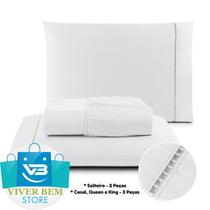 Jogo de Lençol 400 fios MicroPercall Ponto Palito