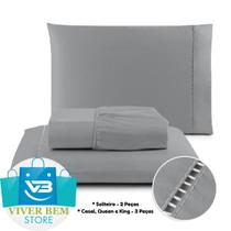 Jogo de Lençol 400 fios MicroPercall Ponto Palito