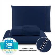 Jogo de Lençol 400 fios MicroPercall Ponto Palito