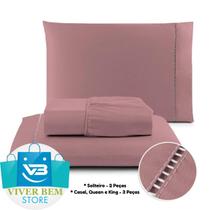 Jogo de Lençol 400 fios MicroPercall Ponto Palito