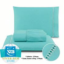 Jogo de Lençol 400 fios MicroPercall Ponto Palito