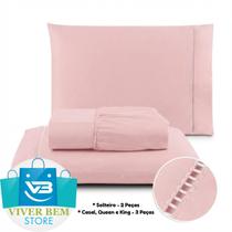 Jogo de Lençol 400 fios MicroPercall Ponto Palito