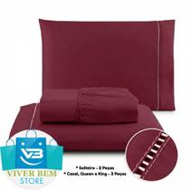 Jogo de Lençol 400 fios MicroPercall Ponto Palito