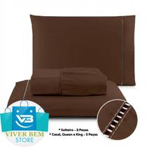 Jogo de Lençol 400 fios MicroPercall Ponto Palito