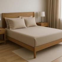 Jogo De Lençol 400 Fios Percal Poliéster Liso Toque Macio com Elástico Diversos Tamanho Solteiro Casal Queen King Size