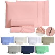 Jogo De Lençol 400 Fios Ponto Palito Cama Solteiro Casal Queen King Toque Macio Completo 3 e 4 Peças