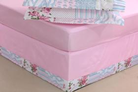 Jogo de Lençol 5 Pçs Simples com Elástico Casal Padrão com Saia Box e Capa de Almofada Variação: Borboleta Pink Jogo de Lençol 5 Pçs Simples com Elástico Casal Padrão com Saia Box e Capa de Almofada Variação: Borboleta Pink