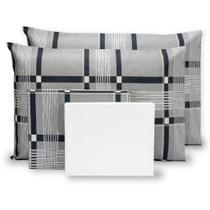 Jogo de Lençol 6 Peças Kit Roupa de Cama 180 Fios Percal Acabamento em Bainha Jogo de Lençol 6 Peças Kit Roupa de Cama 180 Fios Percal Acabamento em Bainha