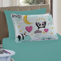 Jogo de Lençol Alegria Solteiro 2 Peças Infantil Estampado Malha 100% Algodão - Panda Love Jogo de Lençol Alegria Solteiro 2 Peças Infantil Estampado Malha 100% Algodão - Panda Love