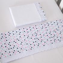 Jogo de Lençol Americano 3 peças Nuvem Triângulo Rosa