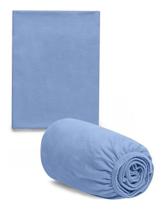 Jogo de lençol americano liso azul. com 2 peças - incomfral