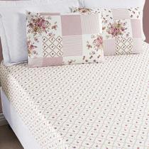 Jogo de Lençol Ayla Casal King 3 Peças Microfibra Estampada Floral - Rosa Matura - 100% Poliéster Jogo de Lençol Ayla Casal King 3 Peças Microfibra Estampada Floral - Rosa Matura - 100% Poliéster