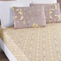 Jogo de Lençol Ayla Casal Padrão 3 Peças Microfibra Estampada Floral - Lavanda - 100% Poliéster Jogo de Lençol Ayla Casal Padrão 3 Peças Microfibra Estampada Floral - Lavanda - 100% Poliéster