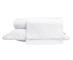 Jogo de Lençol Basics em Vivo Branco e Verde Menta 200 Fios - Queen Size