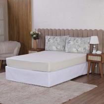 Jogo De Lençol Beatriz Casal 3 Peças Percal 180 Fios 100% Algodão Ponto Palito - Palha Borboleta