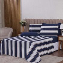 Jogo De Lençol Beatriz Solteiro 3 Peças Percal 180 Fios 100% Algodão Ponto Palito - Azul Marinho Jogo De Lençol Beatriz Solteiro 3 Peças Percal 180 Fios 100% Algodão Ponto Palito - Azul Marinho
