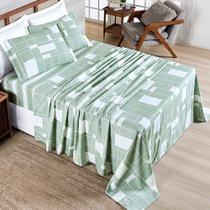 Jogo De Lençol Benim Queen 4 Peças Micropercal 400 Fios Estampado - Adria - 100% Poliéster