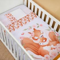 Jogo De Lençol Berço 3 Peças Americano e Nacional Bebê Menina Mamãe Esquilo Jogo De Lençol Berço 3 Peças Americano e Nacional Bebê Menina Mamãe Esquilo