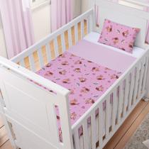 Jogo De Lençol BERÇO Americano Bebê 100% Algodão C/ 3 Peças Turma Da Mônica Baby