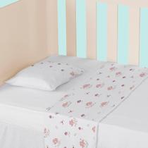 Jogo de lençol Berço Americano Bebê 100% Algodão Vira 150 Fios C/ 3 peças Papi Baby