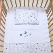 Jogo de lençol Berço Americano Bebê 100% Algodão Vira Bordada C/ 3 peças Papi Baby