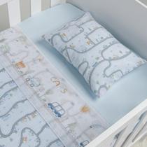 Jogo De Lençol Berço Americano Bebê Estampado C/ Vira 3 Pçs 100% Algodão Menina Menino - Papi