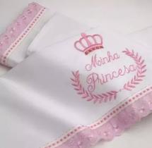 Jogo de Lençol Berço Americano Menina 3pçs Bordado 100 Algodão Conjunto de Lençol para Berço bebe