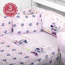 Jogo De Lençol Berço C/ 3 Peças 100% Algodão Minnie Mickey Disney Jogo De Lençol Berço C/ 3 Peças 100% Algodão Minnie Mickey Disney