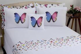 Jogo de Lençol Borboletas Queen Percal 180 Fios com Elástico ~ 04 Peças Jogo de Lençol Borboletas Queen Percal 180 Fios com Elástico ~ 04 Peças