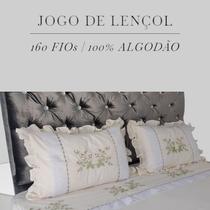 Jogo de lençol bordado 4 Pçs - Para Camas Tamanho de Casal 4 PCs Jogo de lençol bordado 4 Pçs - Para Camas Tamanho de Casal 4 PCs