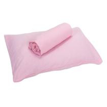 Jogo de Lençol Bublim Liso Rosa para Berço Americano Jogo de Lençol Bublim Liso Rosa para Berço Americano