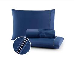 Jogo De Lençol Cama Box King 400 Fios 3 Peças Toque Macio