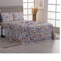 Jogo de Lençol Cama Casal 4 peças 100% Algodão Malha Penteada