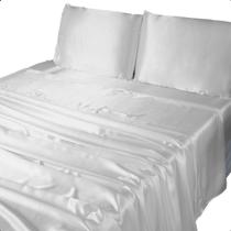 Jogo de Lençol Cama Casal 4 Peças Seda Cetim Charmousse Lençol e Fronha Toque de Seda