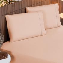 Jogo de Lençol Cama Casal 400 Fios Ponto Palito 3 Peças Casal Royal Casa Dona