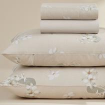 Jogo de Lençol Cama Casal Karsten Percal Importado 100% Algodão Estampado 4 Peças Cor:Julieta - Flores Brancas Jogo de Lençol Cama Casal Karsten Percal Importado 100% Algodão Estampado 4 Peças Cor:Julieta - Flores Brancas